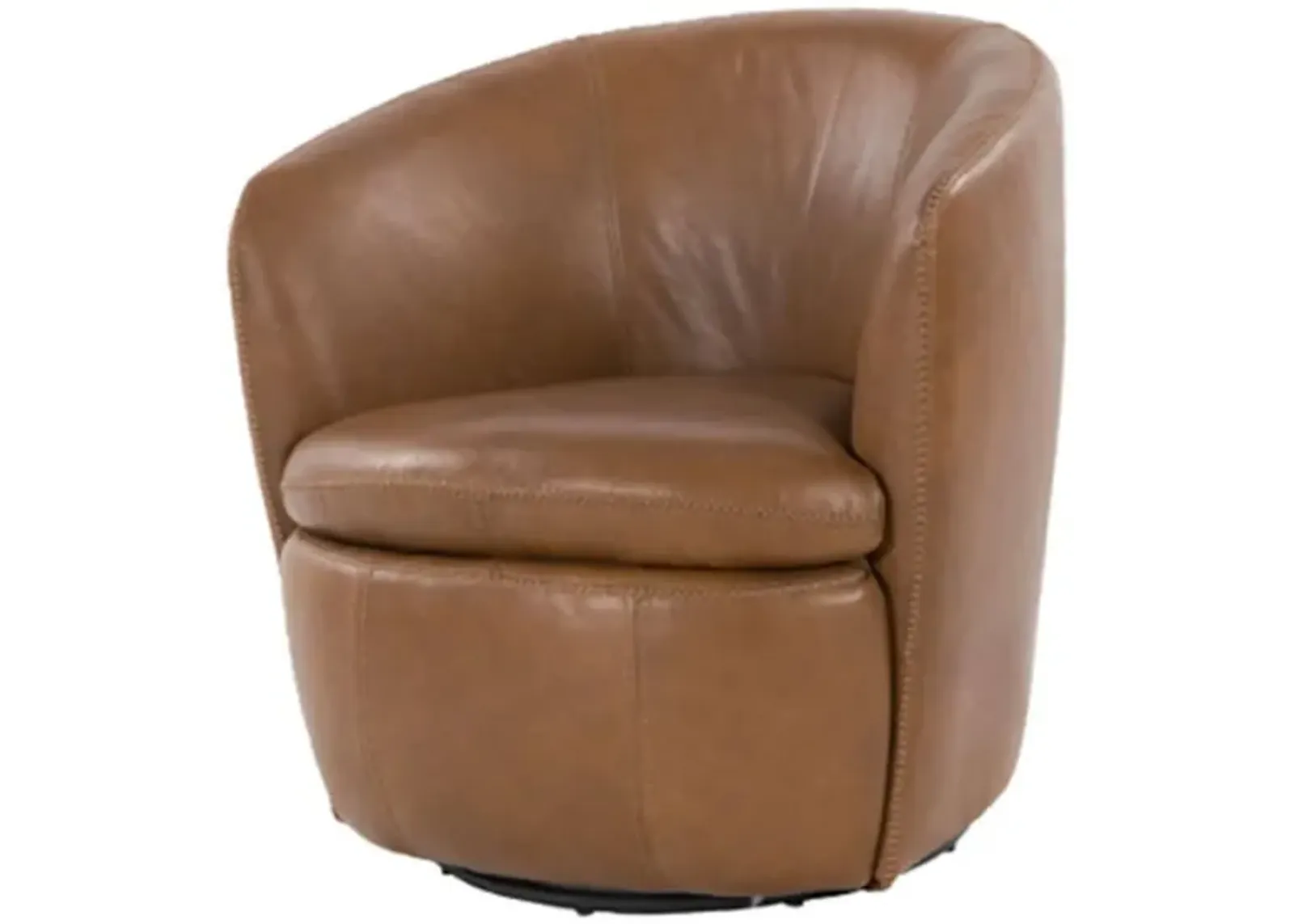 KIERREYS CARAMEL 100% LEATHER SWIVEL CHAIR