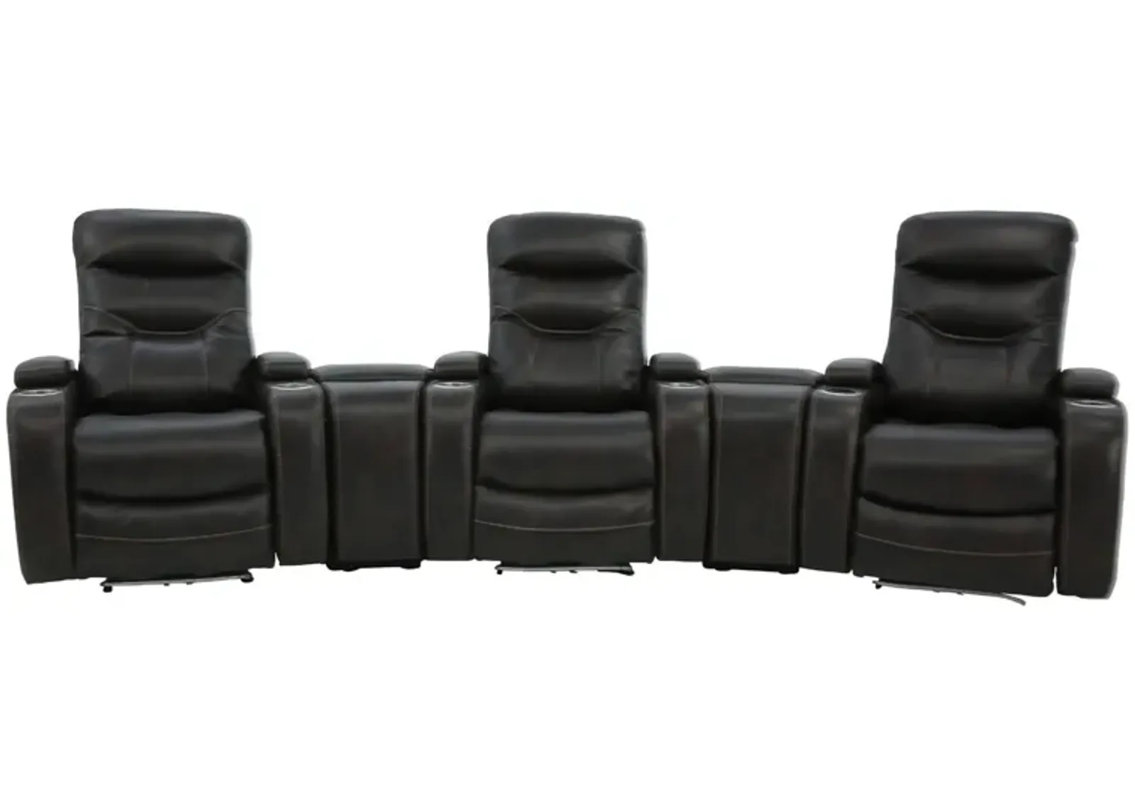 BOLTON 5 PIECE WALNUT 2P POWER THEATER SEATING WITH LIGHT