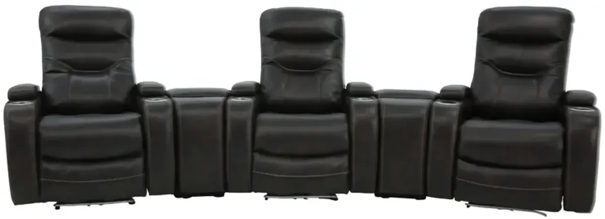 BOLTON 5 PIECE WALNUT 2P POWER THEATER SEATING WITH LIGHT