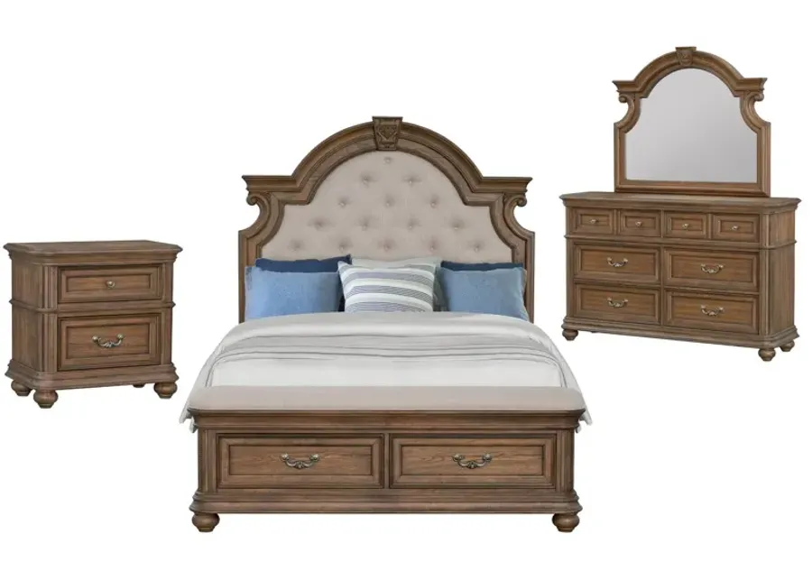 MALLORY LIGHT OAK QUEEN BEDROOM SET