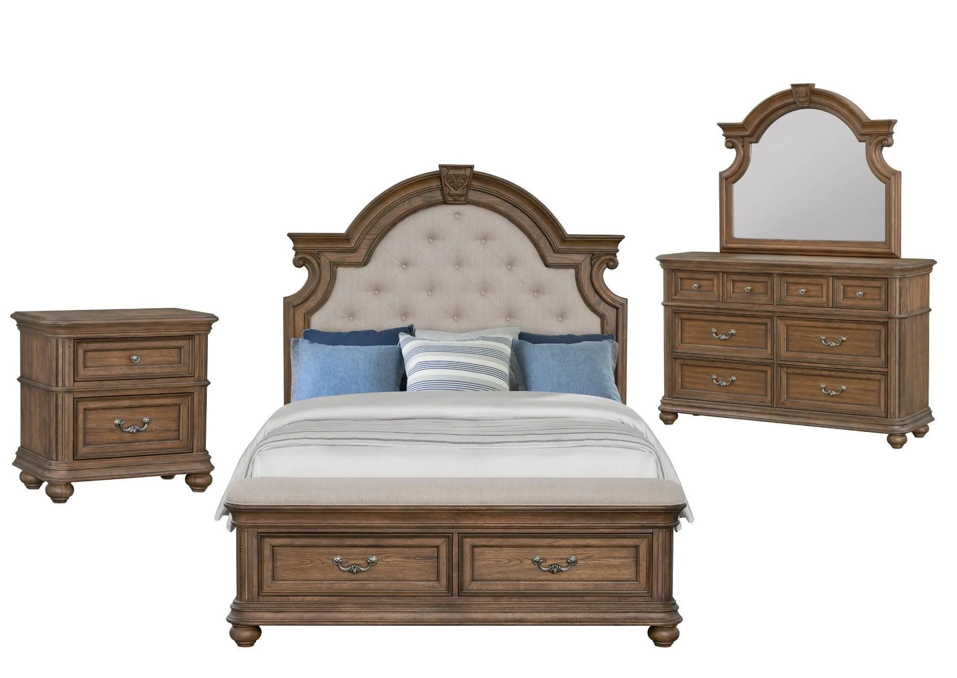 MALLORY LIGHT OAK QUEEN BEDROOM SET