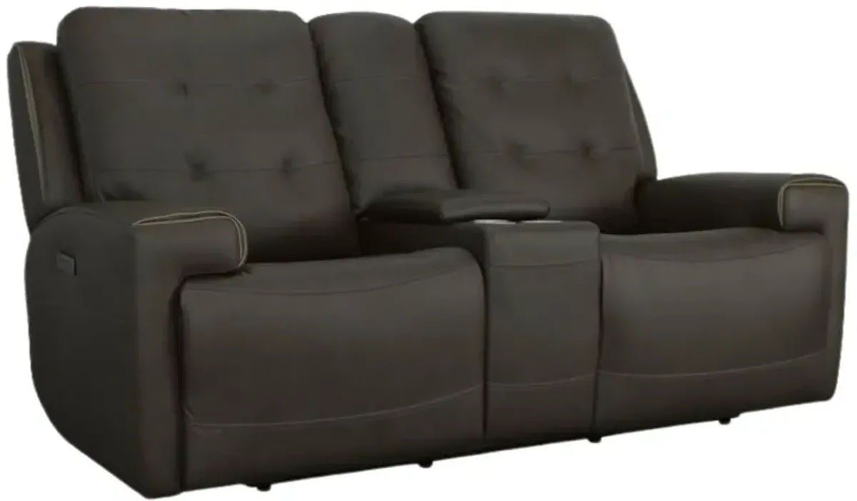 IRIS CHARCOAL RECLINING POWER LOVESEAT WITH CONSOLE P2