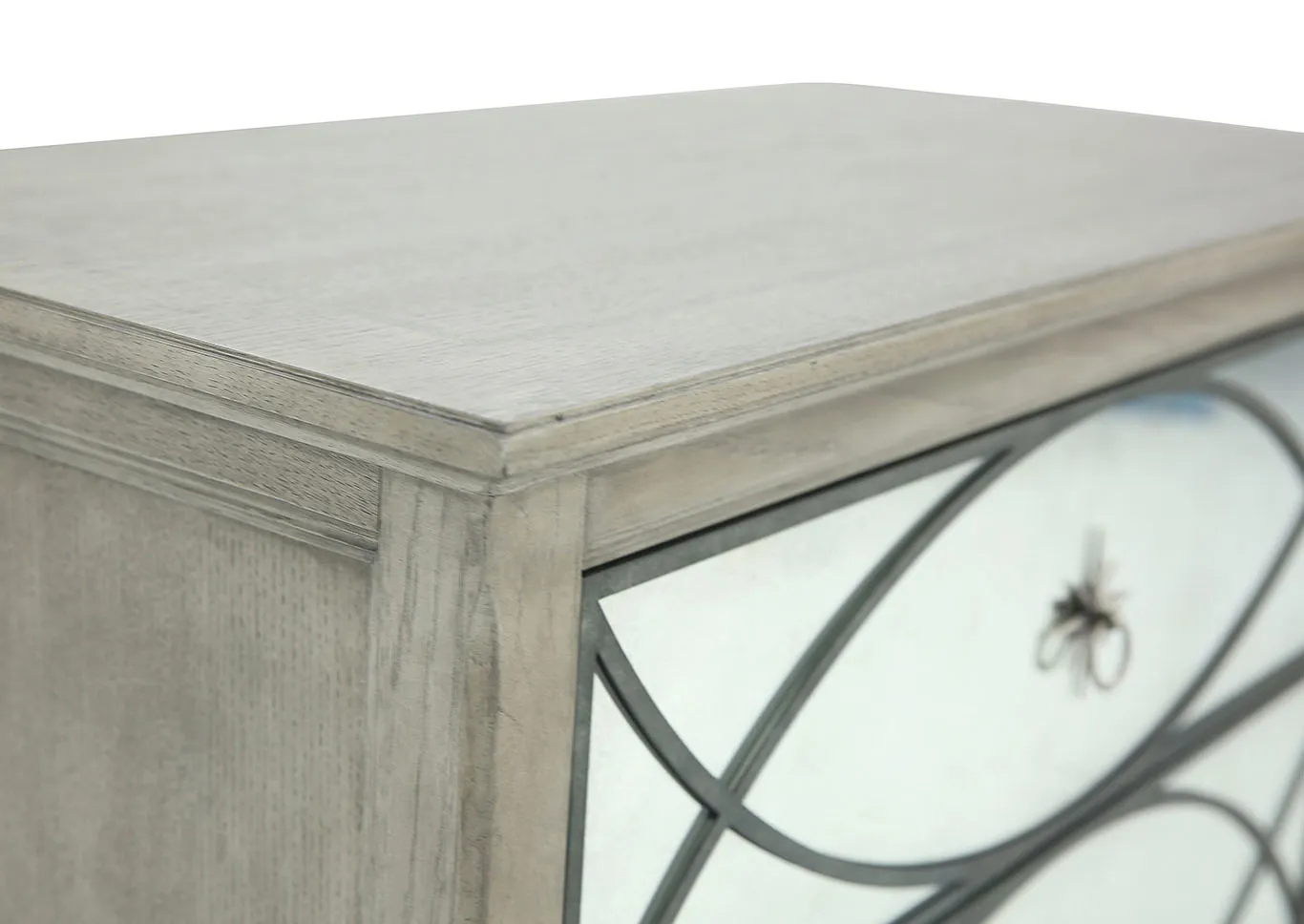 MARQUESA GRAY MIRRORED NIGHTSTAND