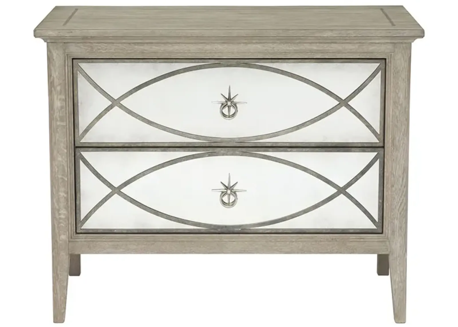 MARQUESA GRAY MIRRORED NIGHTSTAND