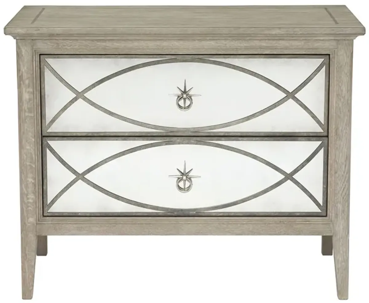 MARQUESA GRAY MIRRORED NIGHTSTAND