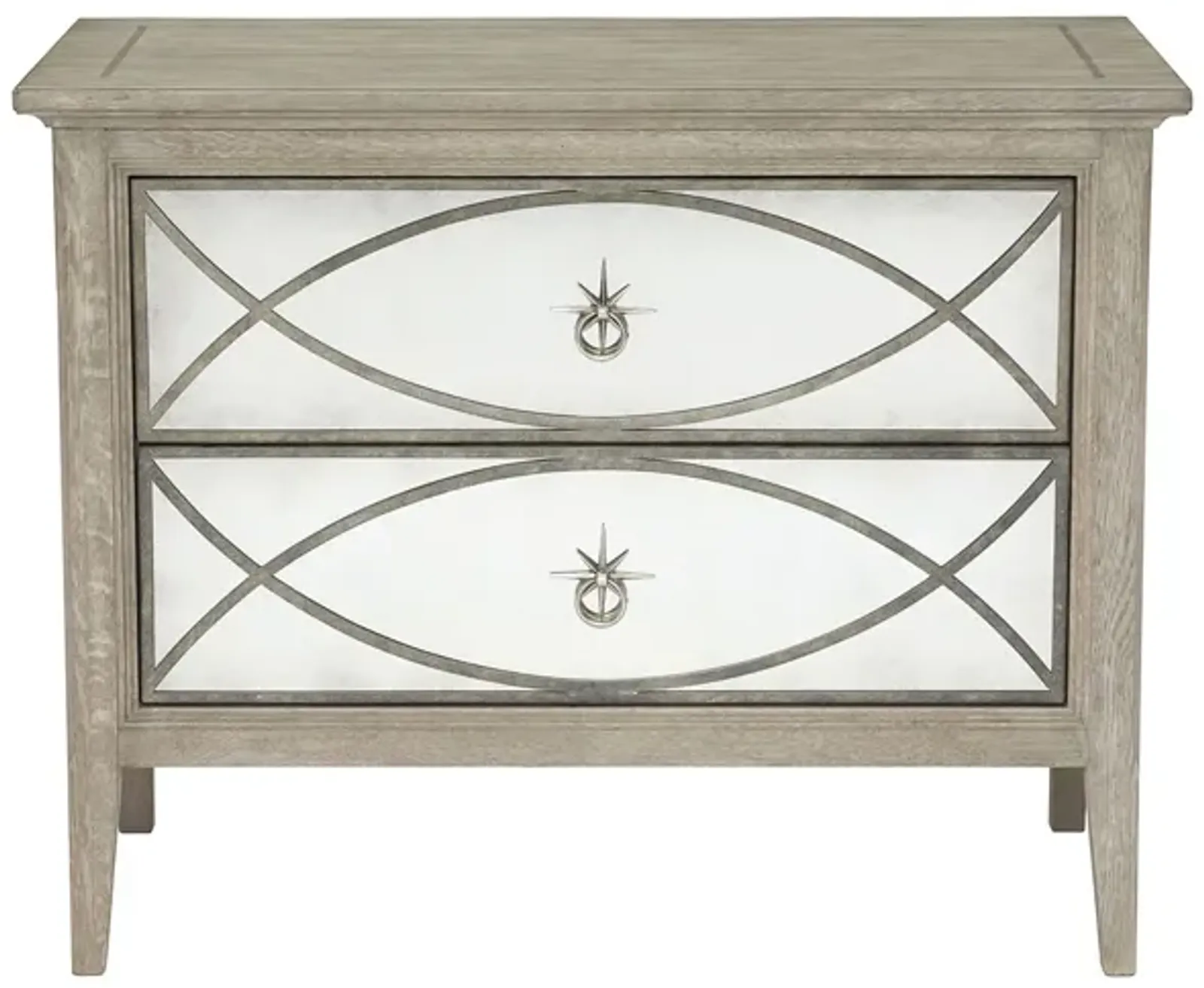 MARQUESA GRAY MIRRORED NIGHTSTAND