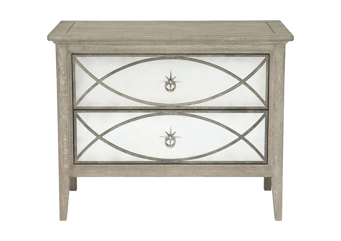 MARQUESA GRAY MIRRORED NIGHTSTAND