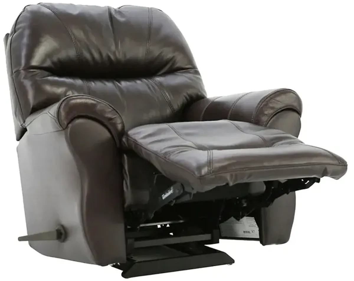 BODIE CHOCOLATE TOP GRAIN LEATHER RECLINER