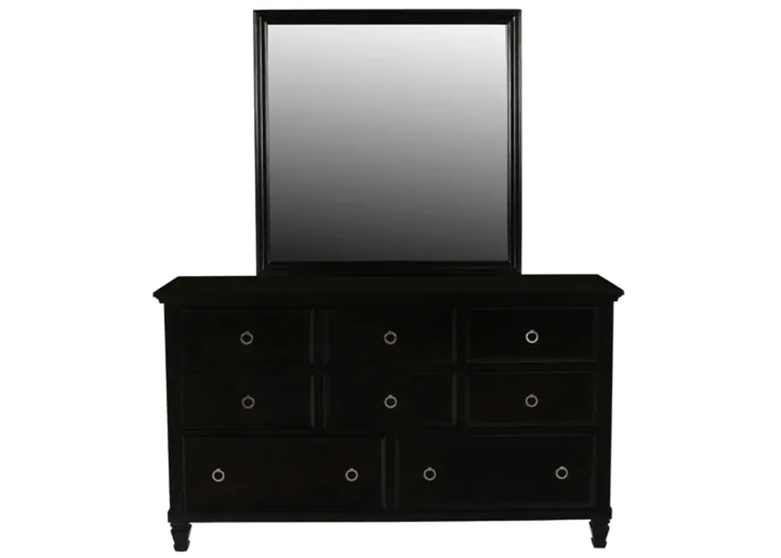 TAMARACK BLACK DRESSER AND MIRROR