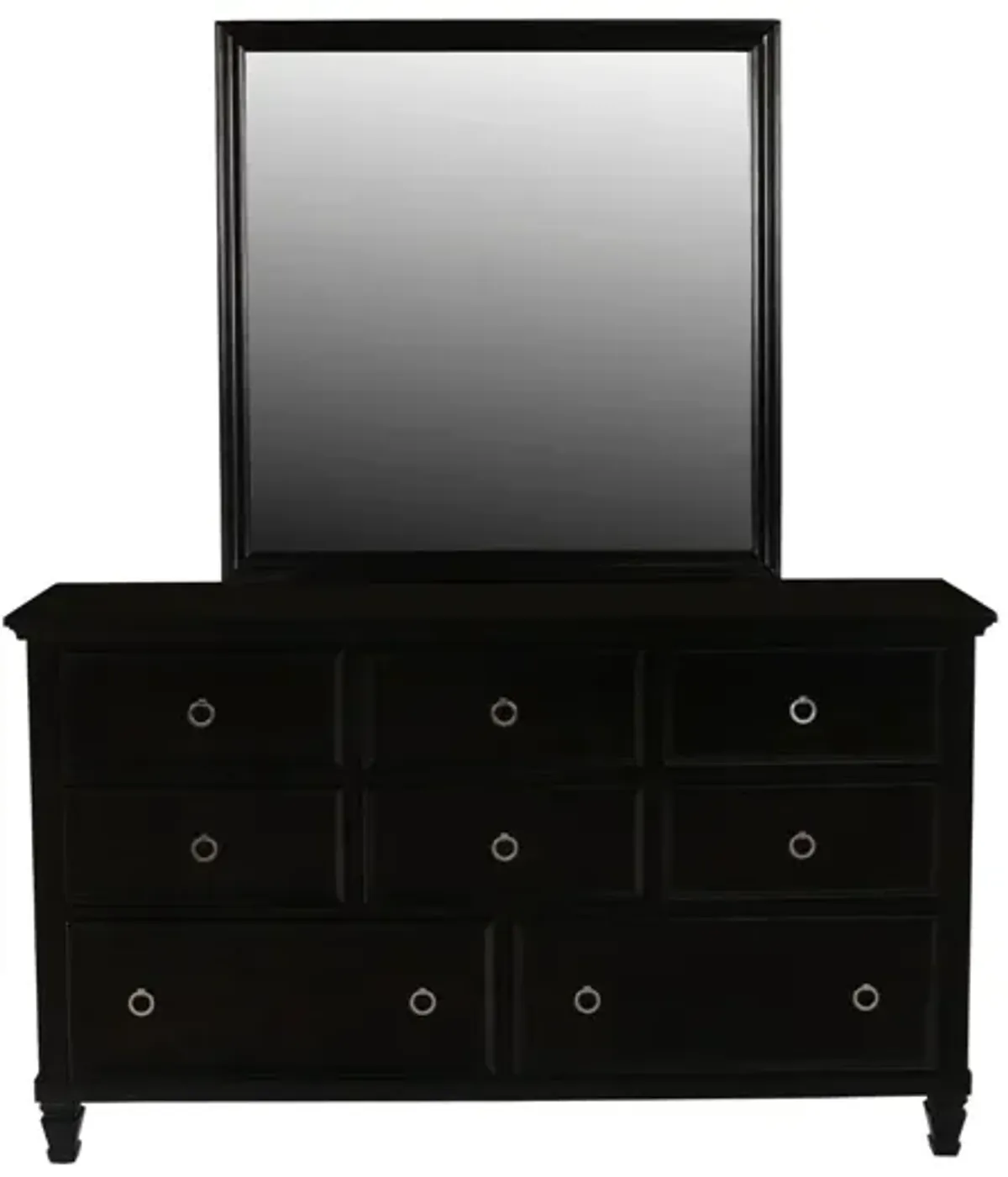 TAMARACK BLACK DRESSER AND MIRROR