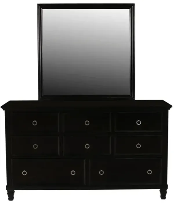 TAMARACK BLACK DRESSER AND MIRROR
