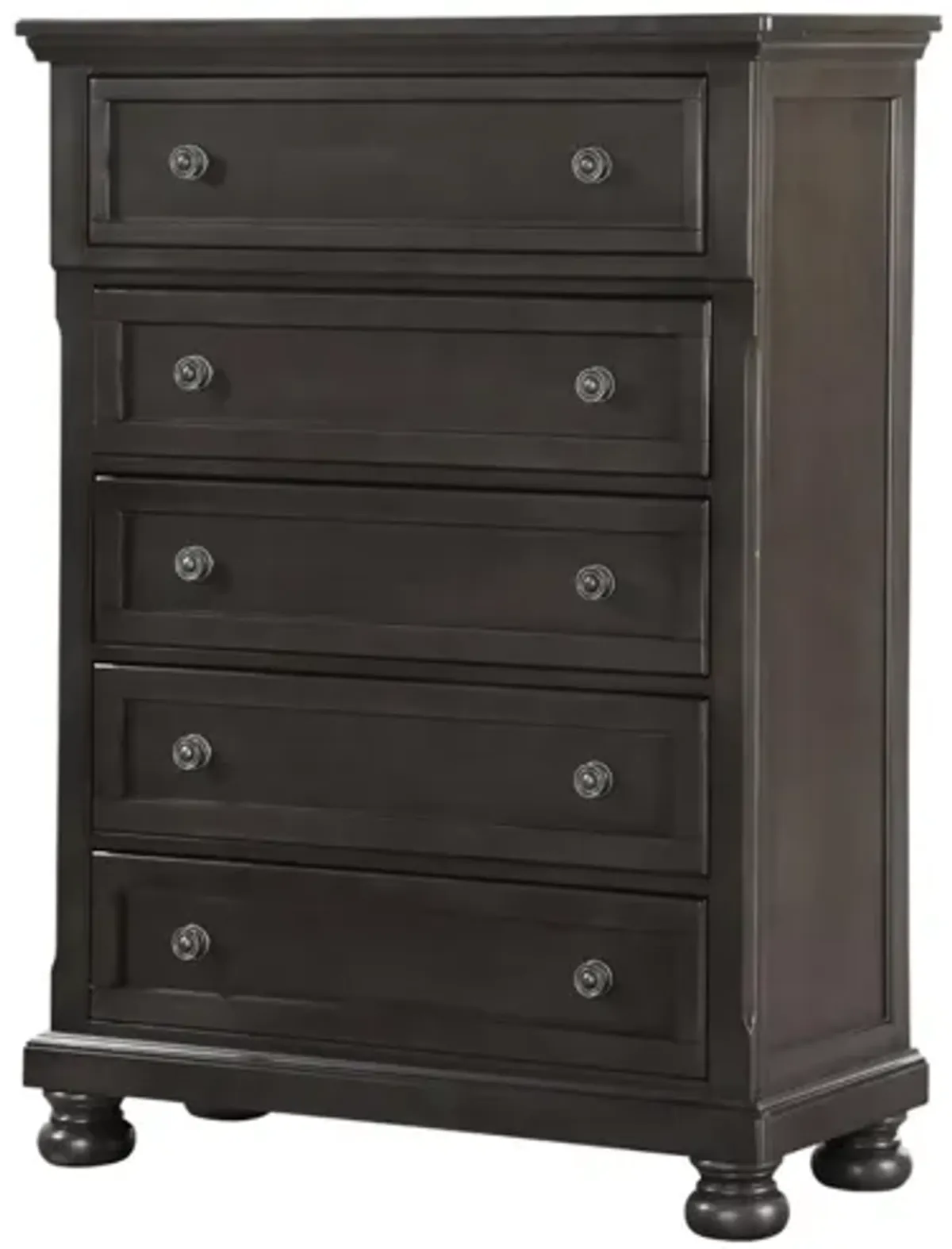 KINGSMAN GREY 5 DRAWER CHEST