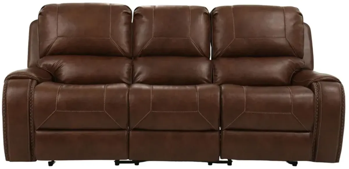 KEILY BROWN RECLINING SOFA WITH DROP DOWN TABLE