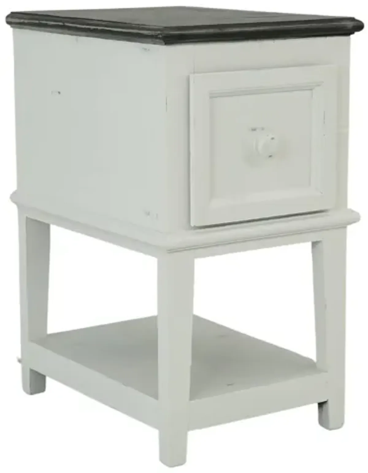 SAUL WHITE/WEATHERED ACCENT TABLE