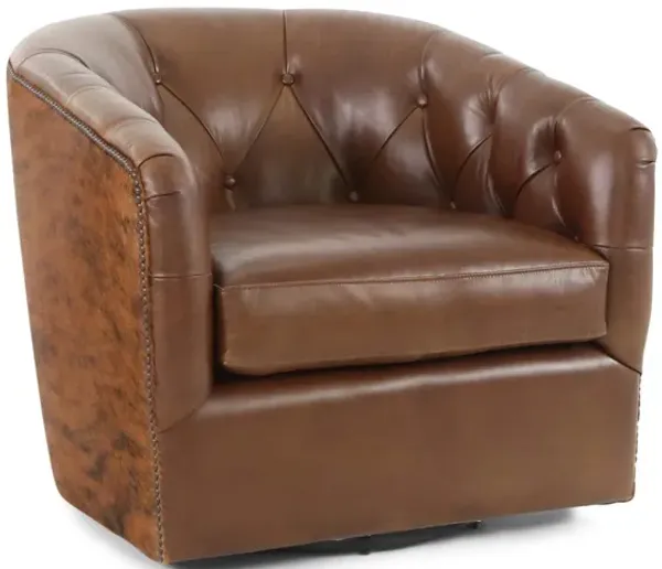 AMOS BROWN LEATHER SWIVEL CHAIR