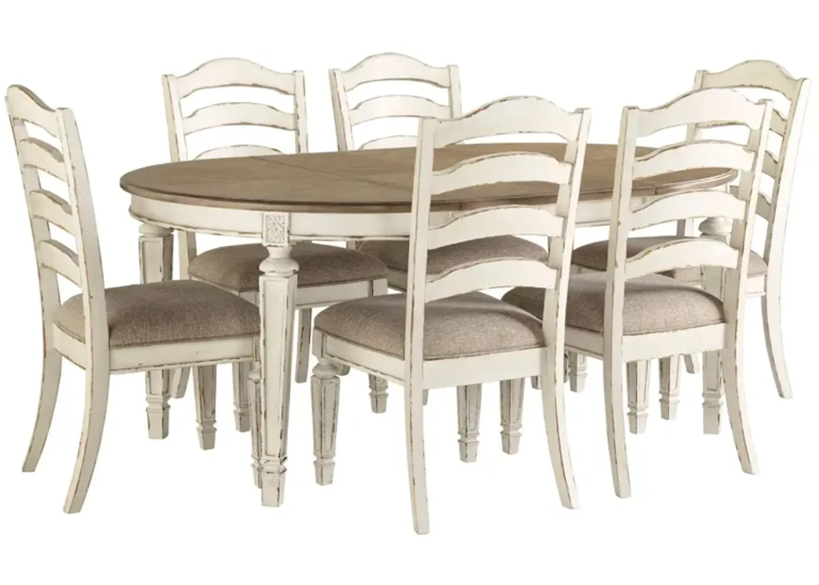 REALYN 7 PIECE LADDERBACK DINING SET