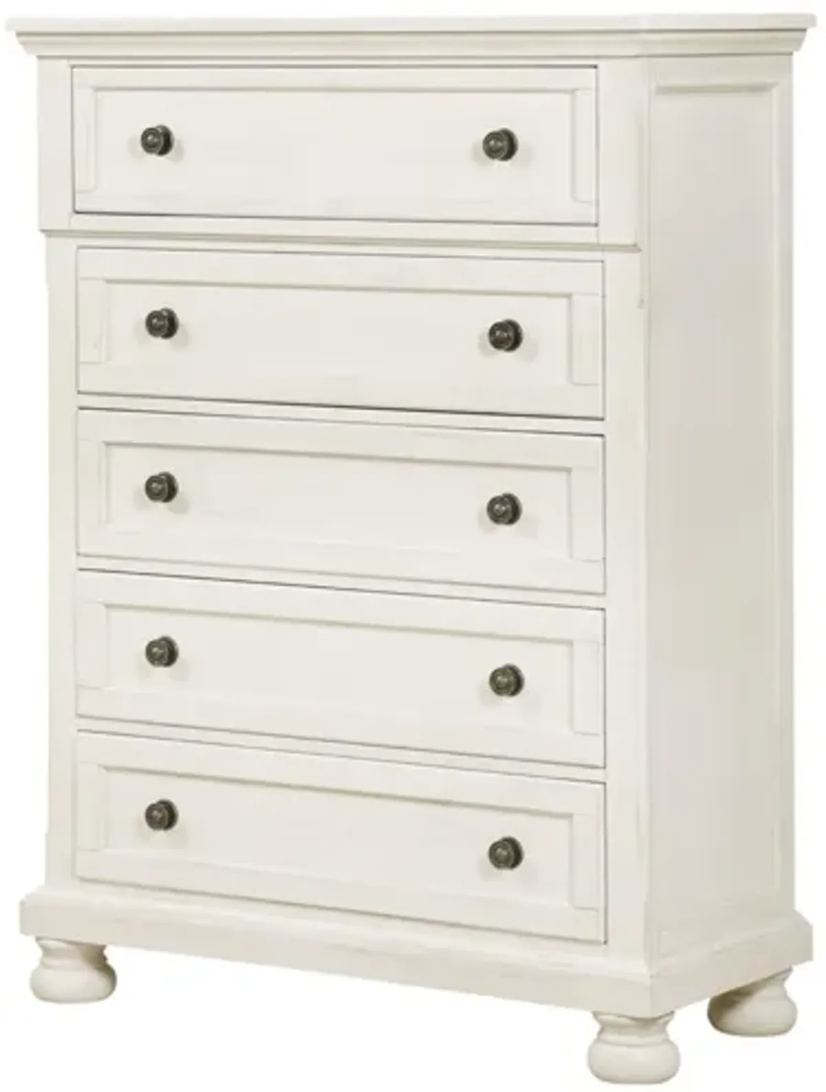 KINGSMAN WHITE 5 DRAWER CHEST