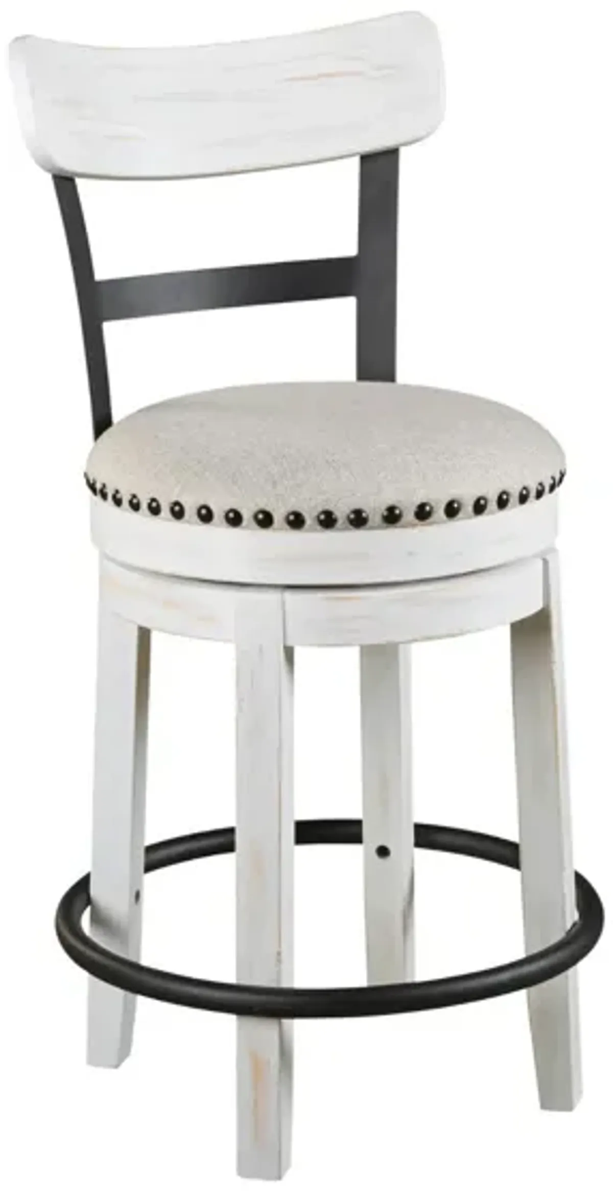 VALEBECK 24" WHITE SWIVEL BARSTOOL