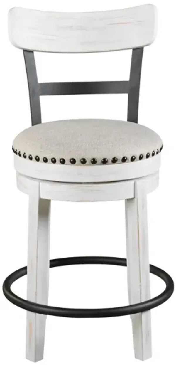 VALEBECK 24" WHITE SWIVEL BARSTOOL