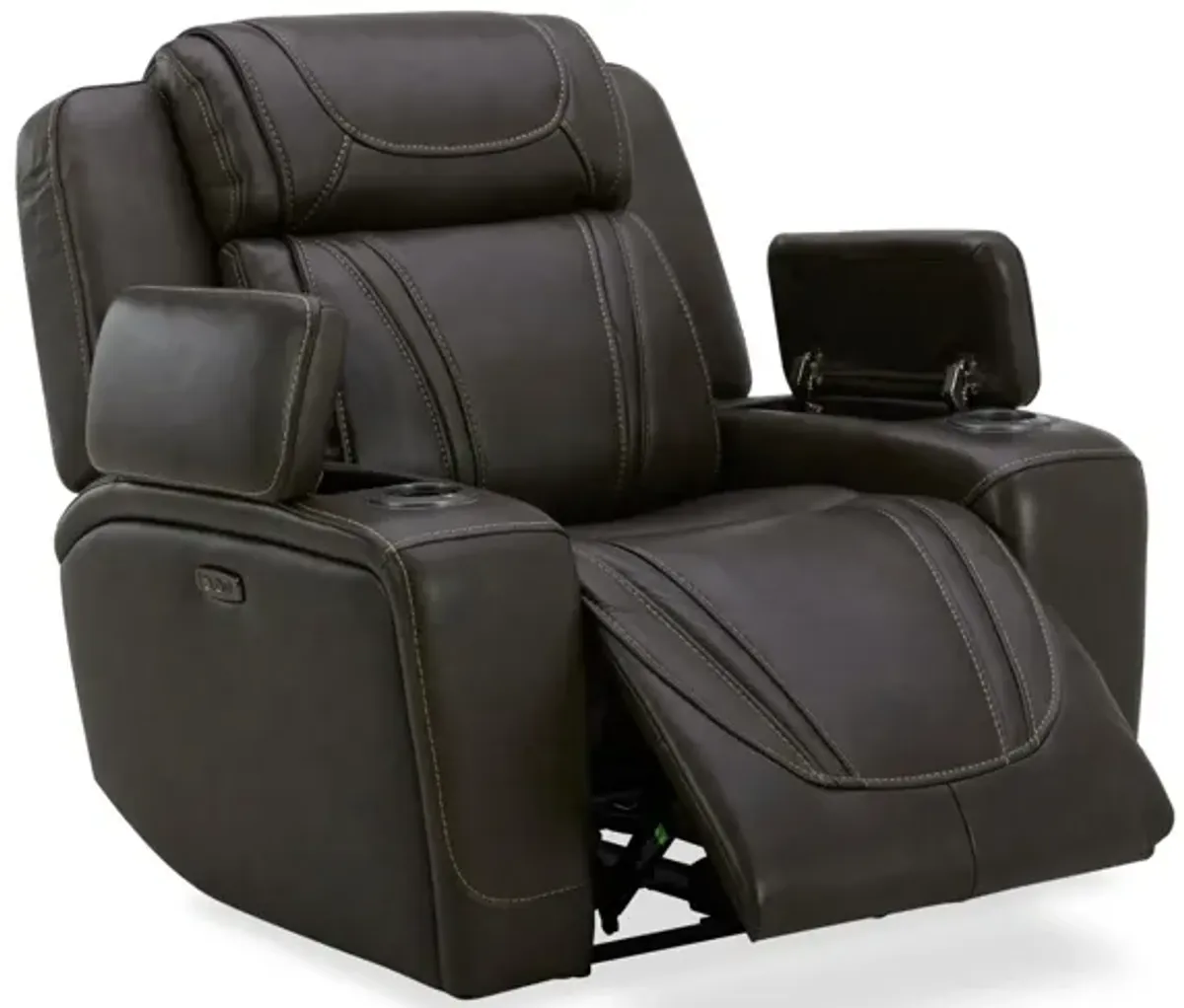 BOSTON CHARCOAL LEATHER POWER RECLINER