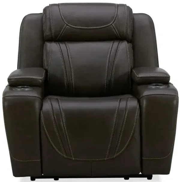 BOSTON CHARCOAL LEATHER POWER RECLINER