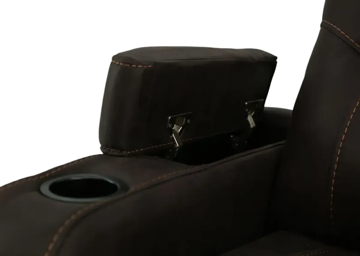 PECOS DARK BROWN SWIVEL GLIDER RECLINER