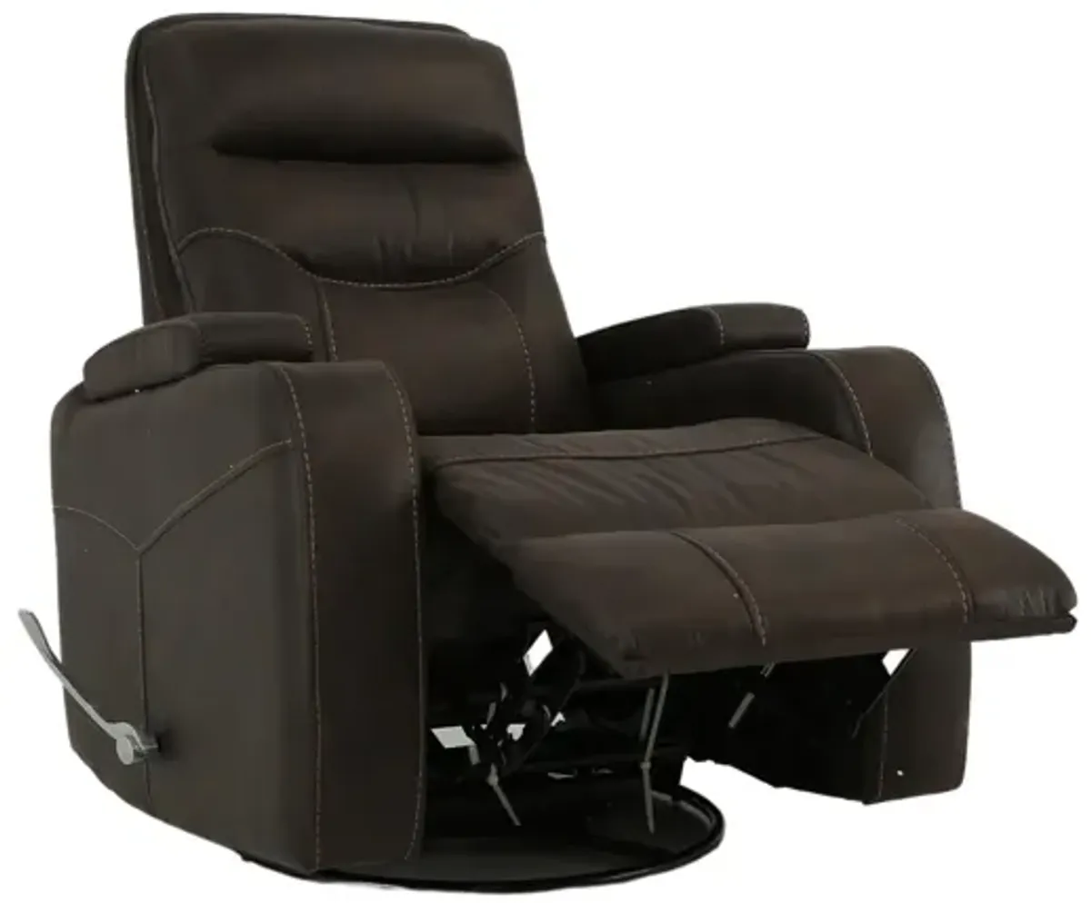 PECOS DARK BROWN SWIVEL GLIDER RECLINER