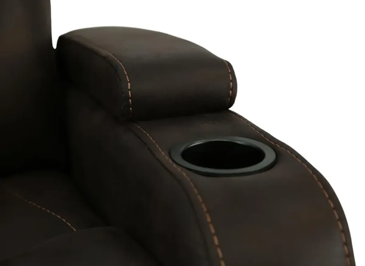 PECOS DARK BROWN SWIVEL GLIDER RECLINER