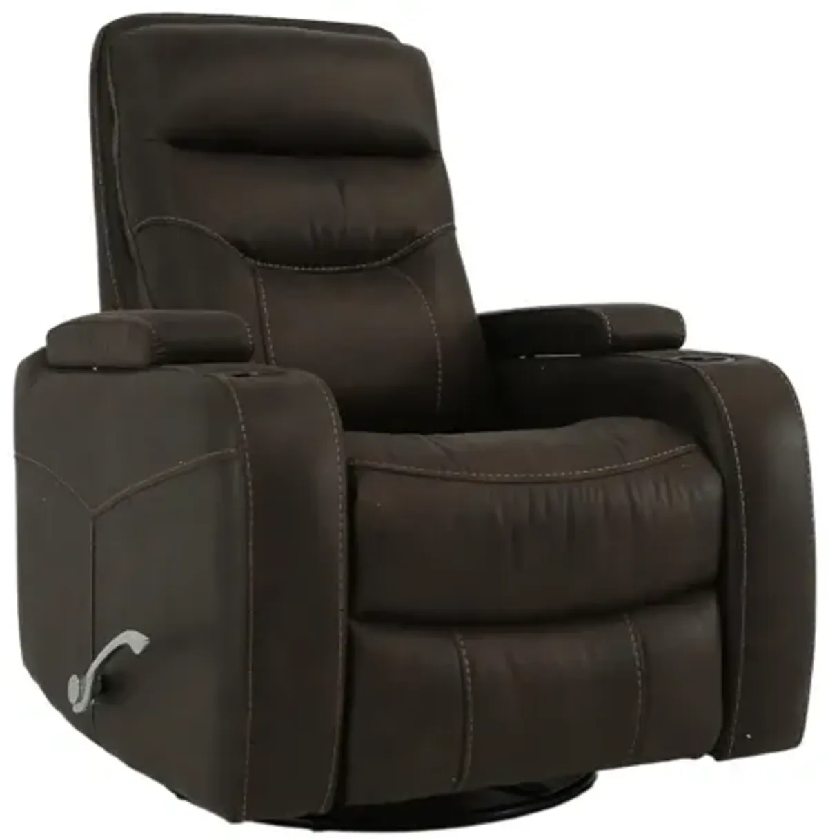 PECOS DARK BROWN SWIVEL GLIDER RECLINER