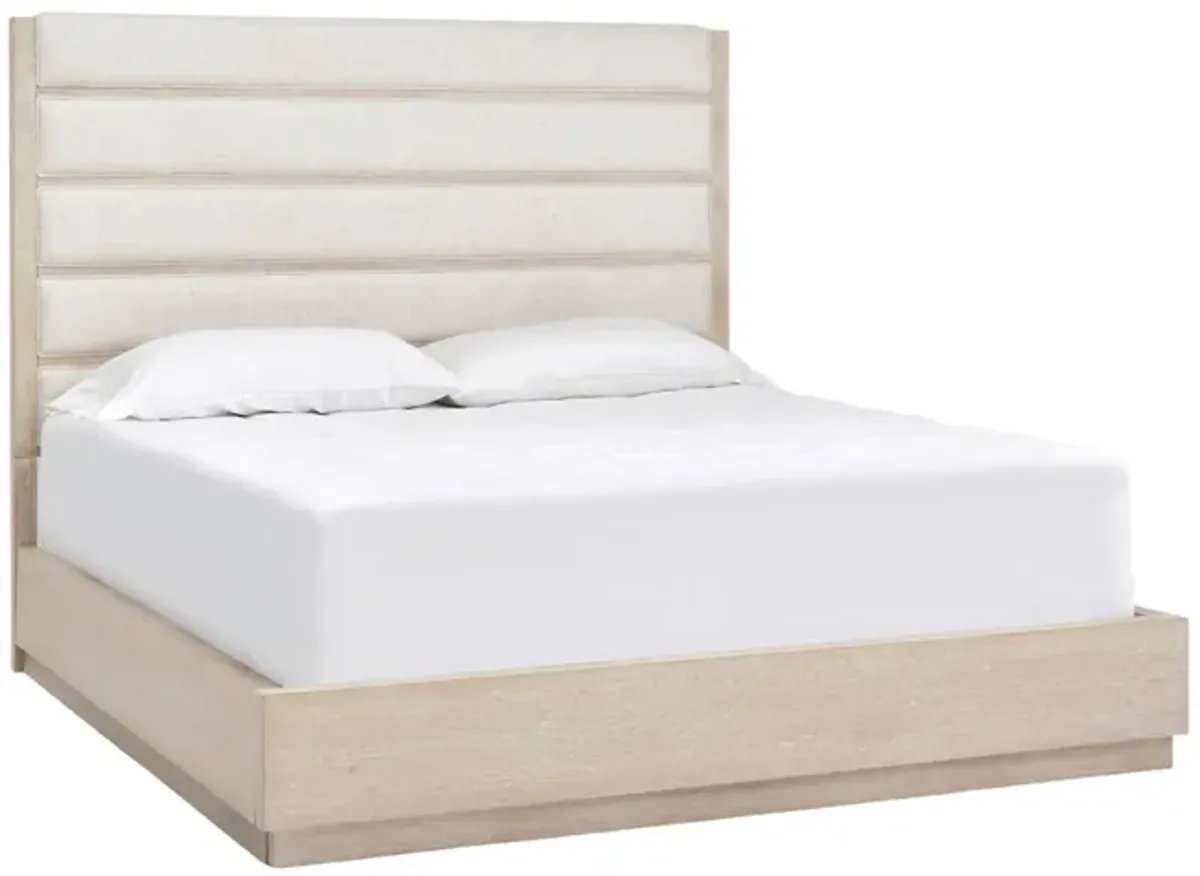 AMHERST WHITEWASH KING UPHOLSTERED BED