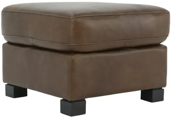 ENZO DARK CHOCOLATE LEATHER OTTOMAN