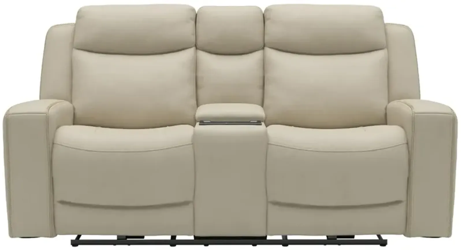 Adeline Leather Power Loveseat With Console - Pristine