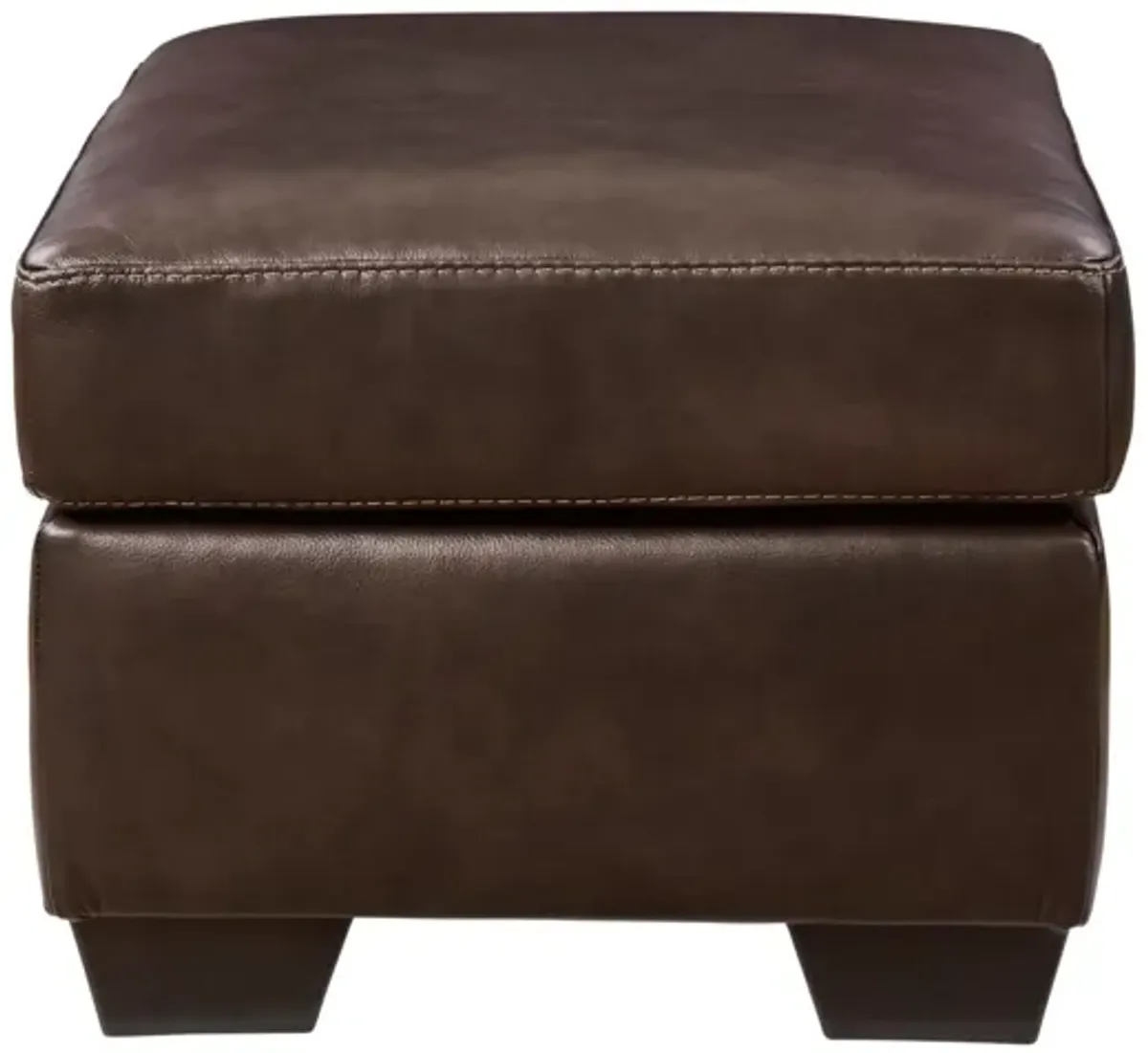 SANTORINE DARK BROWN LEATHER OTTOMAN