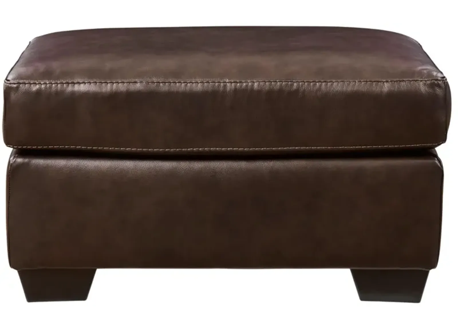 SANTORINE DARK BROWN LEATHER OTTOMAN