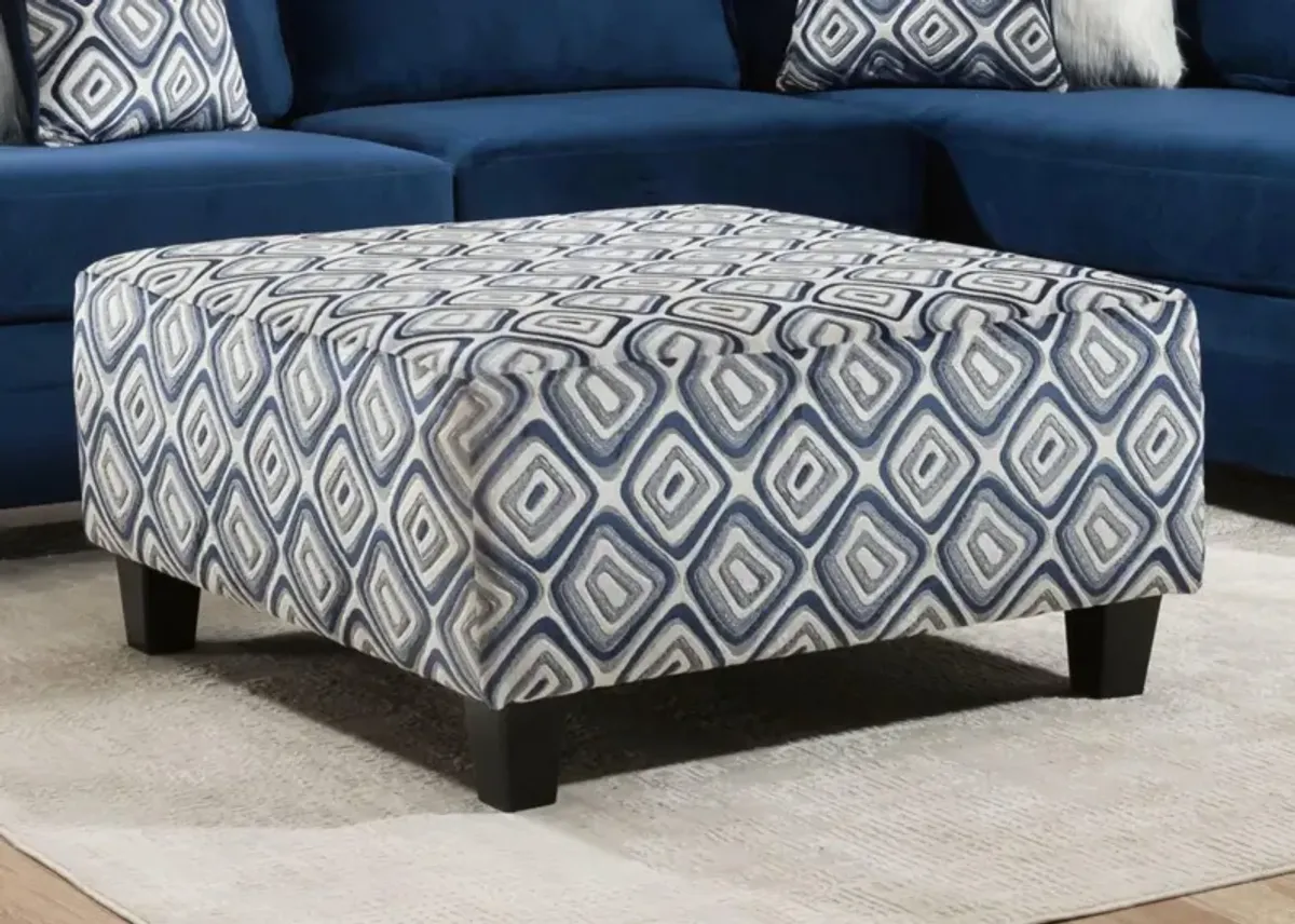 BRODIE GROOVY NAVY COCKTAIL OTTOMAN