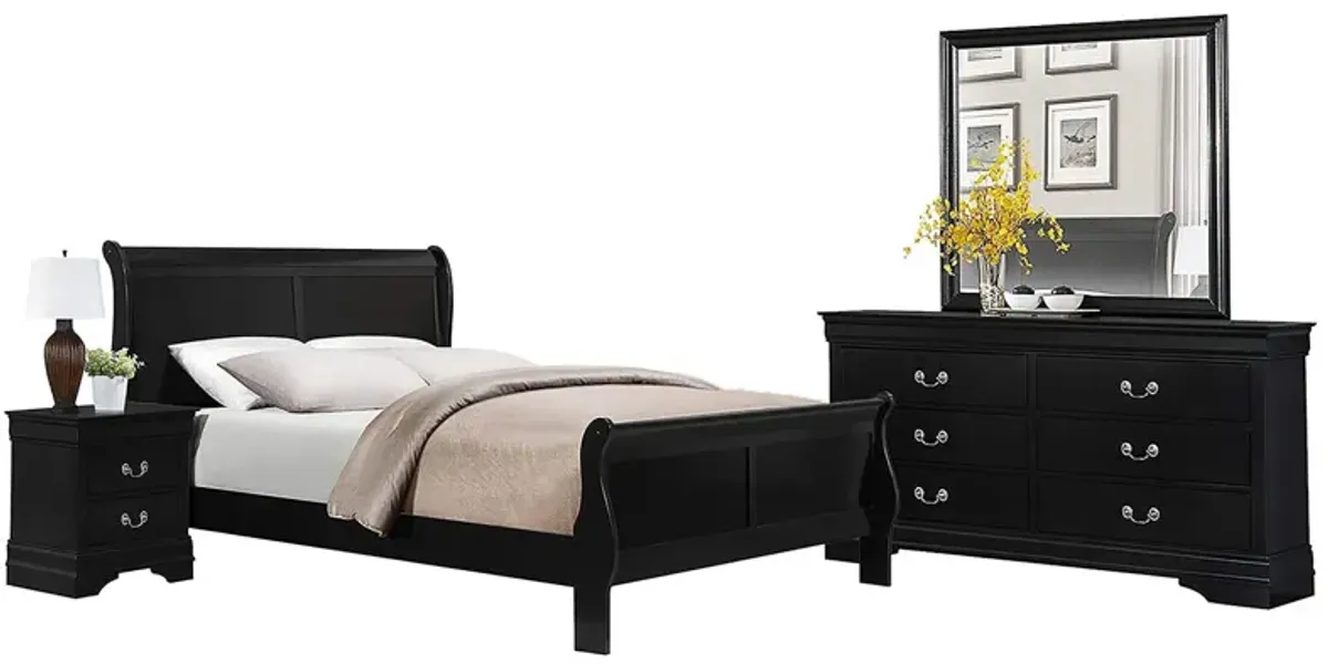 LOUIS PHILIP BLACK TWIN BEDROOM SET