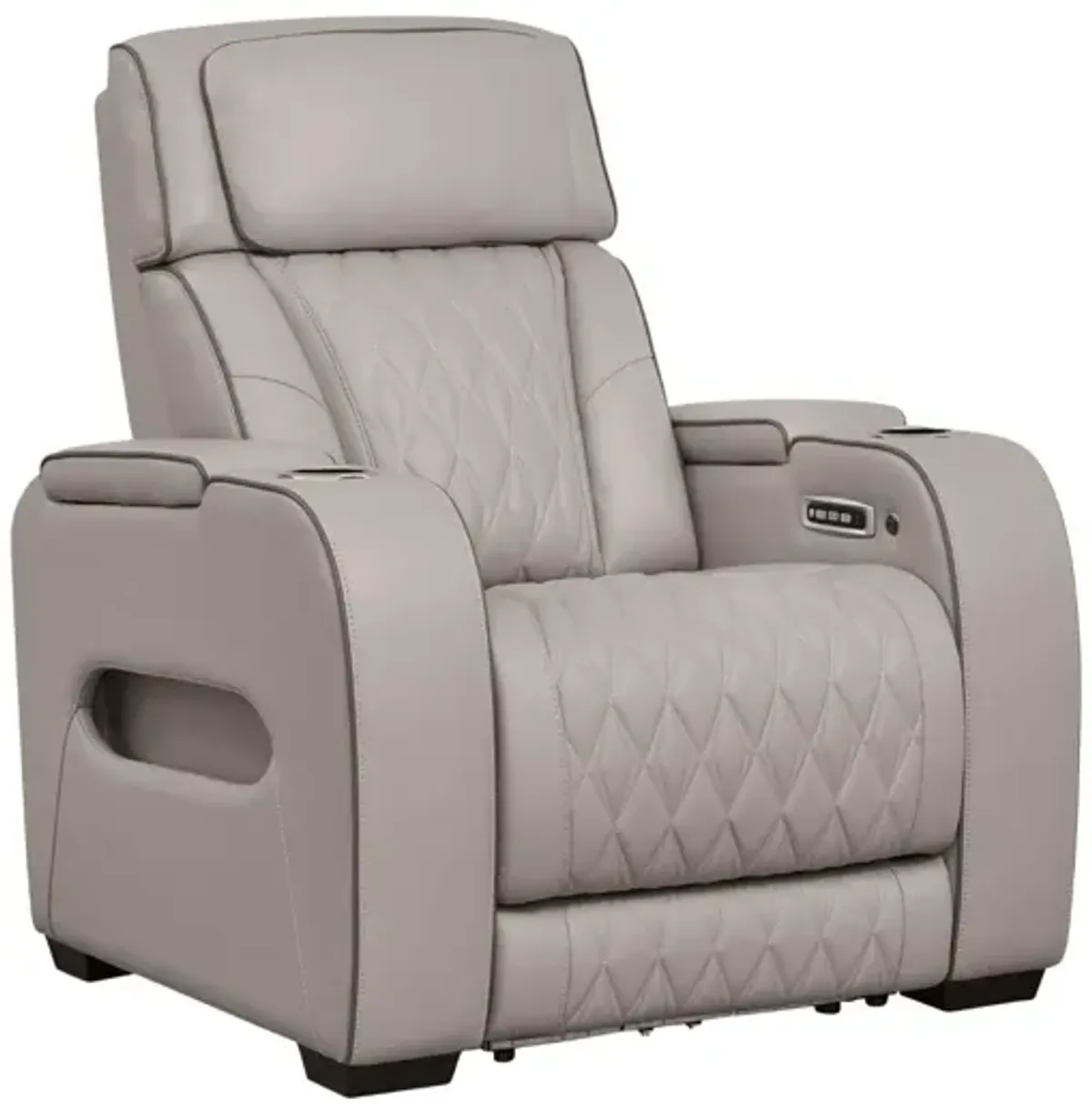 BOYINGTON GRAY P3 POWER RECLINER WITH MASSAGE, HEAT, AND LED LIGHTING