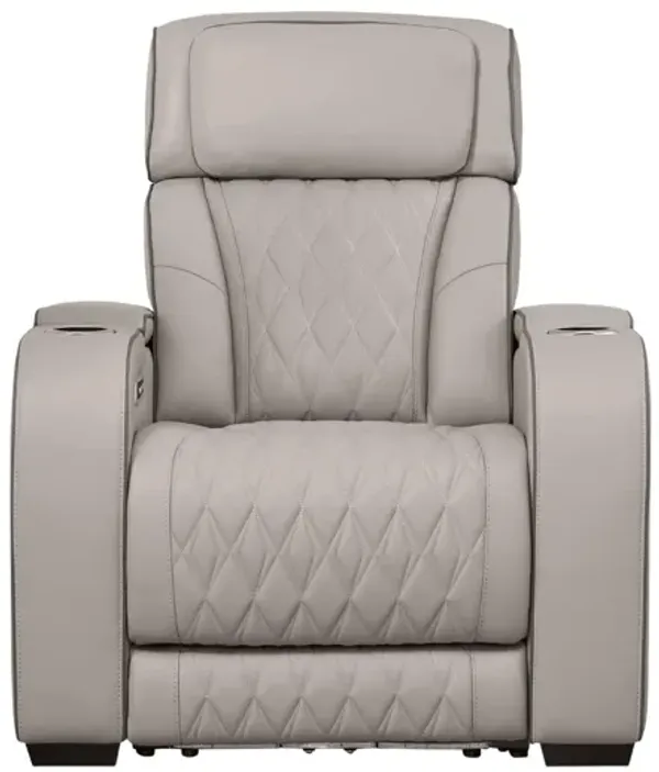 BOYINGTON GRAY P3 POWER RECLINER WITH MASSAGE, HEAT, AND LED LIGHTING