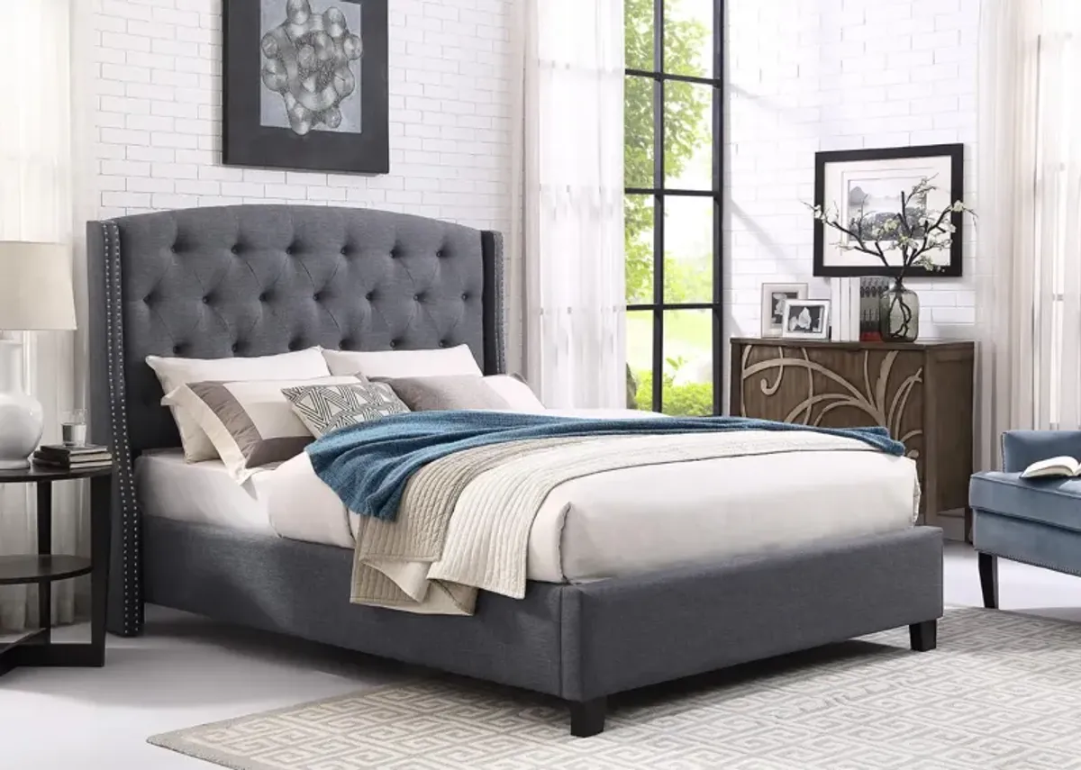 EVA GREY QUEEN BED