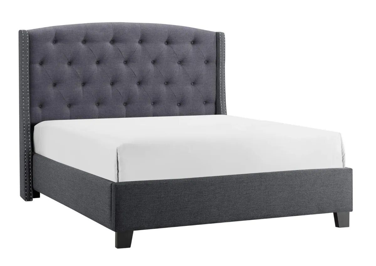 EVA GREY QUEEN BED