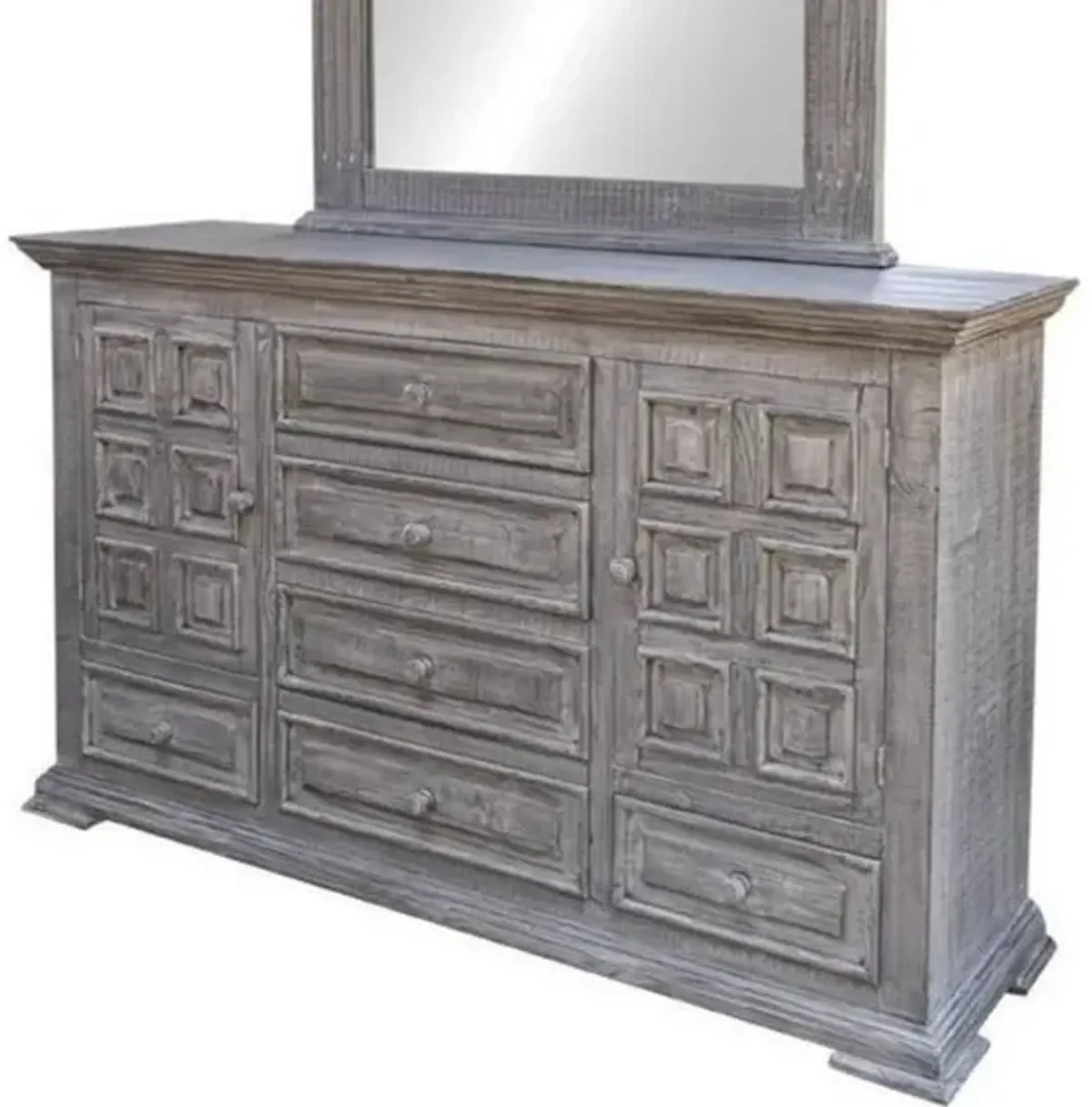 TERRA GRAY DRESSER AND MIRROR