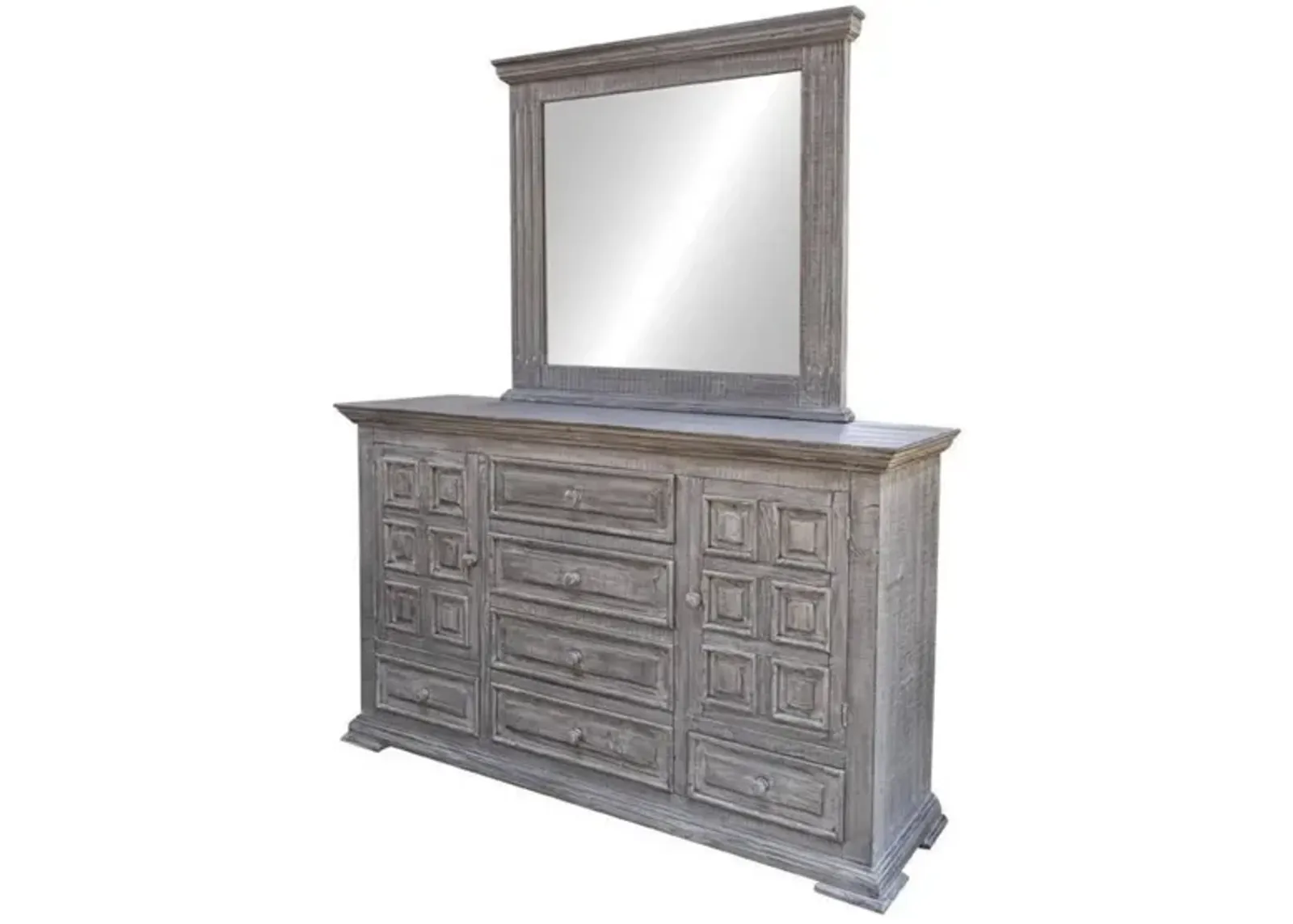 TERRA GRAY DRESSER AND MIRROR