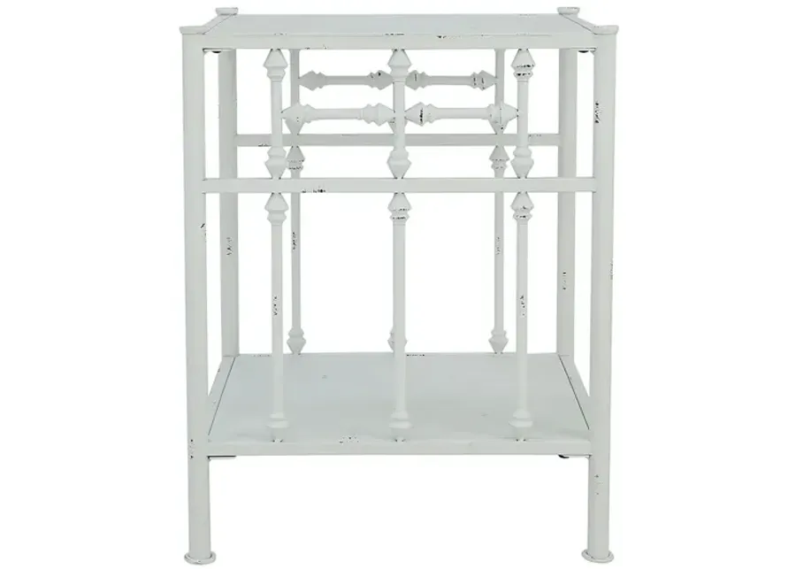 JOLENE ANTIQUE WHITE NIGHTSTAND