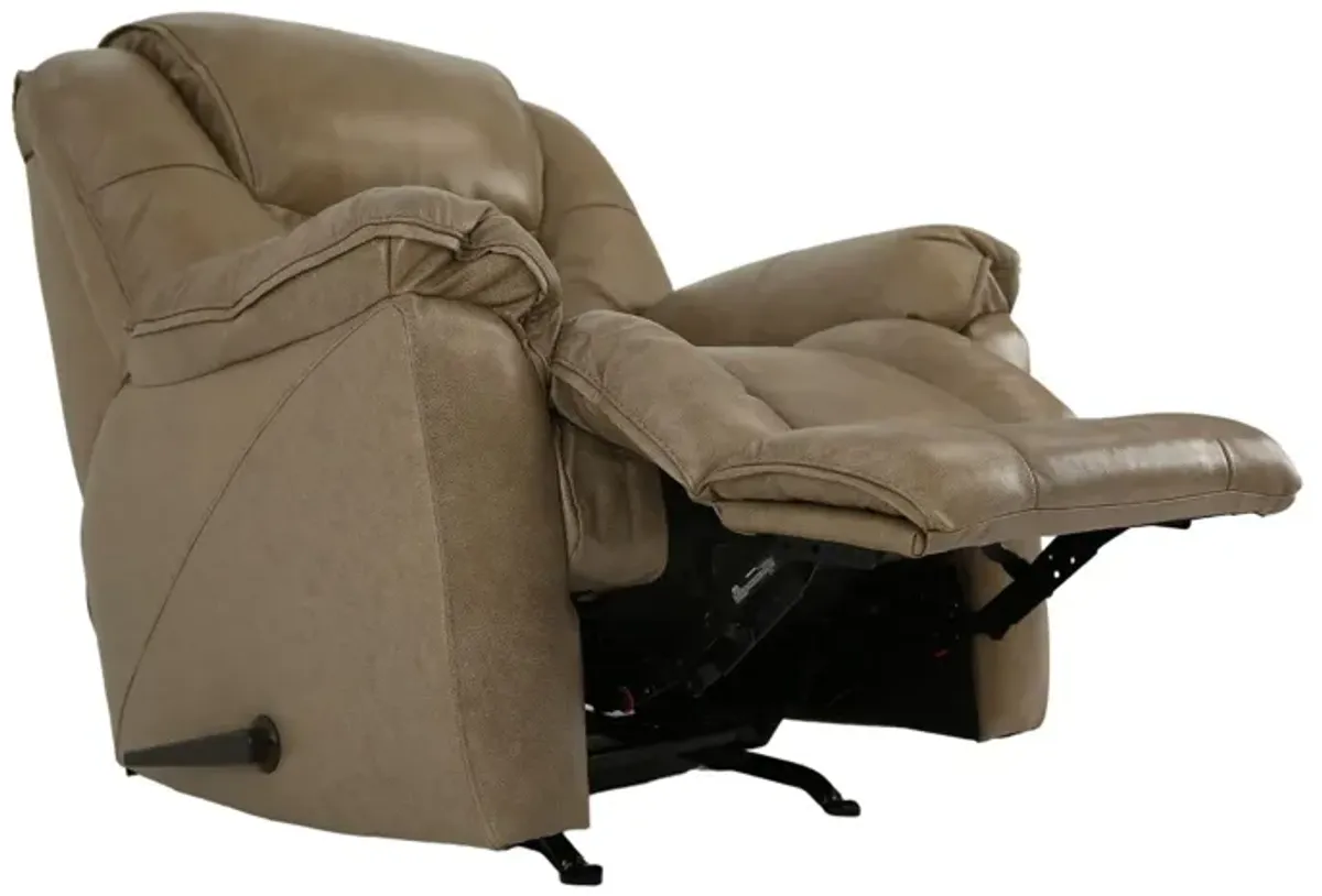 MUSTANG STONE LEATHER ROCKER RECLINER