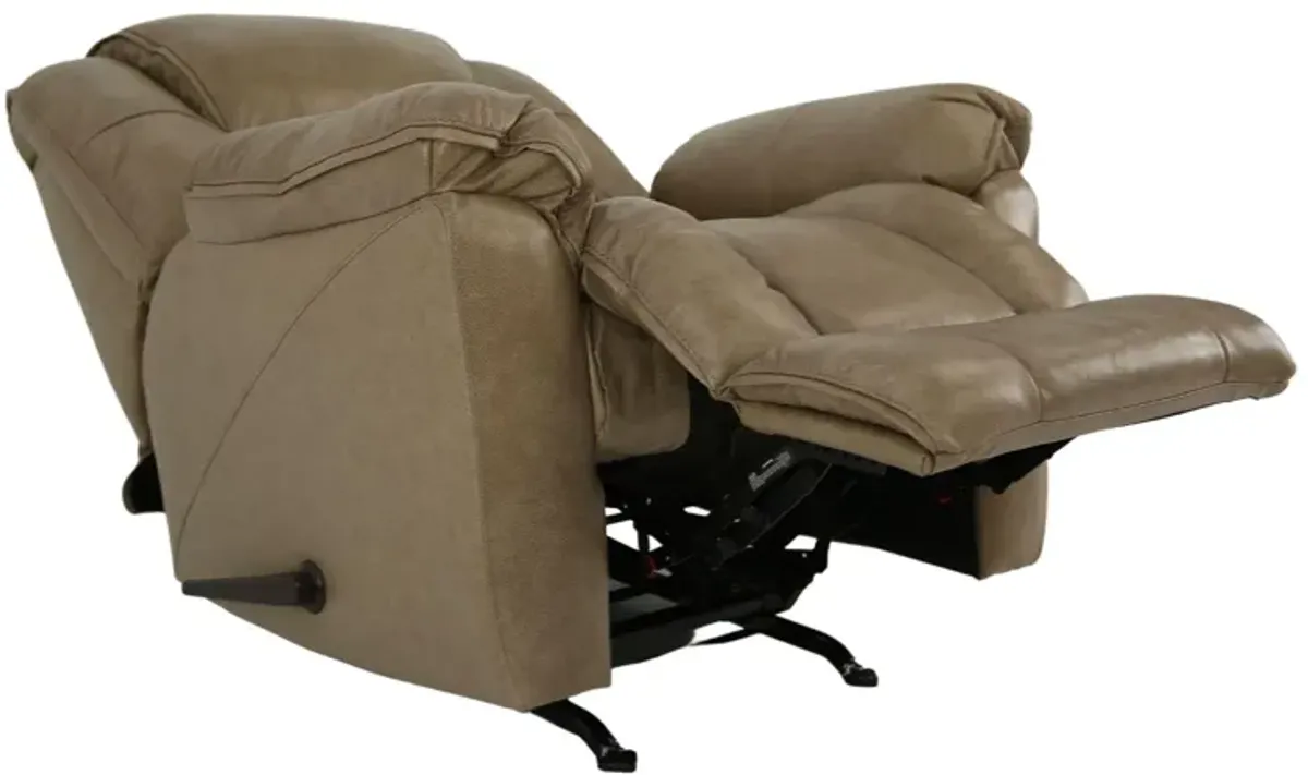 MUSTANG STONE LEATHER ROCKER RECLINER