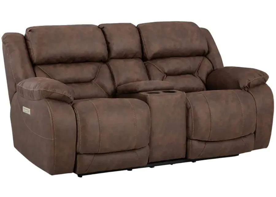 SKYWALKER WALNUT P3 POWER LOVESEAT WITH CONSOLE