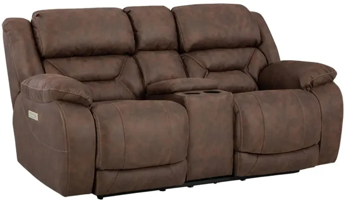 SKYWALKER WALNUT P3 POWER LOVESEAT WITH CONSOLE