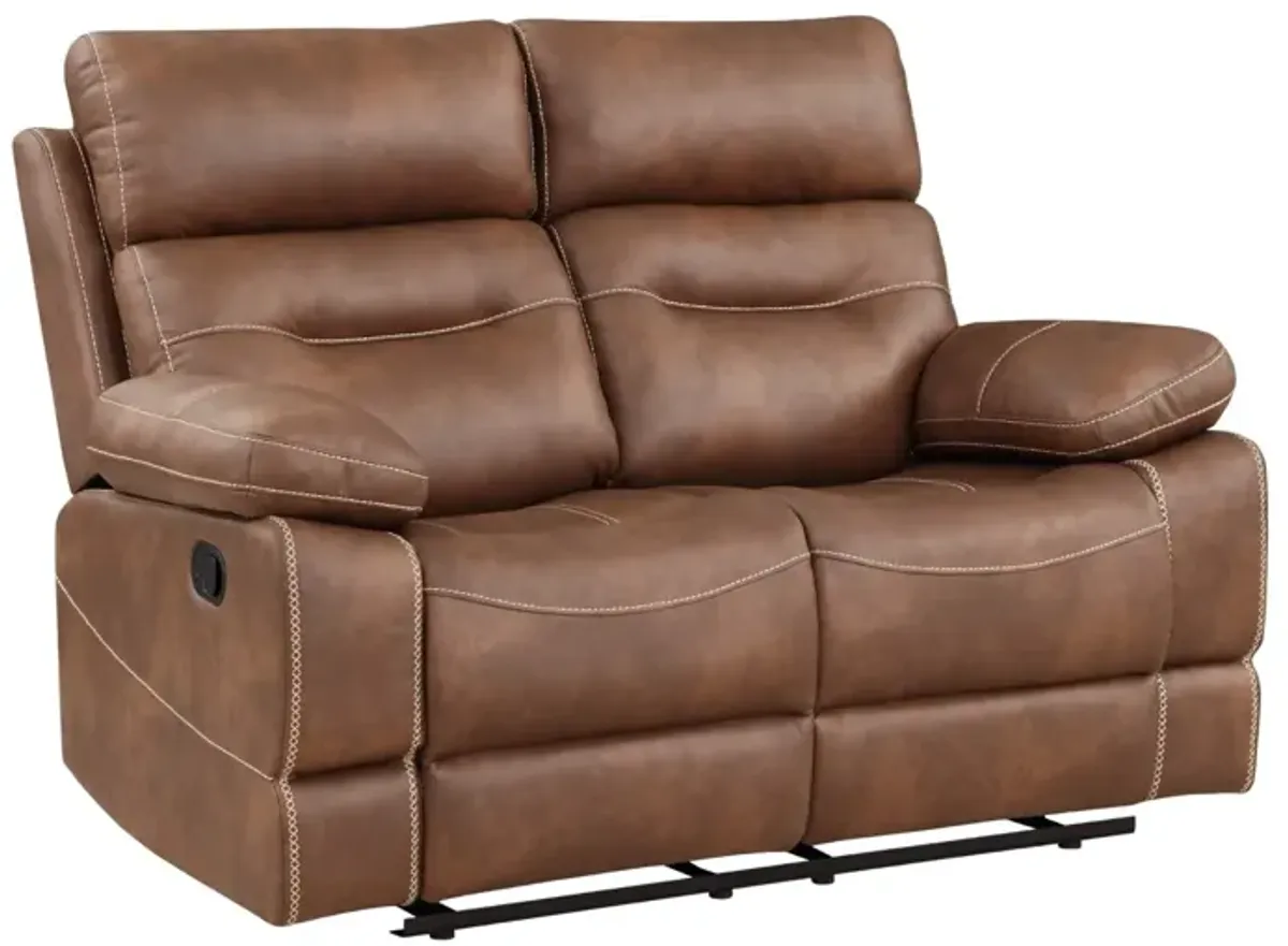 RUDGER CHESTNUT RECLINING LOVESEAT