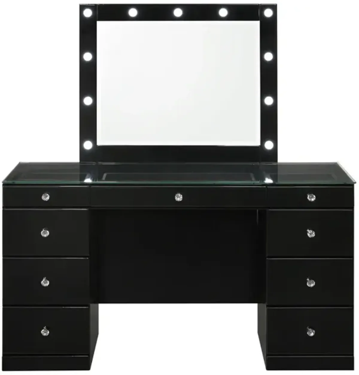 AVERY BLACK VANITY WITH LED MIRROR