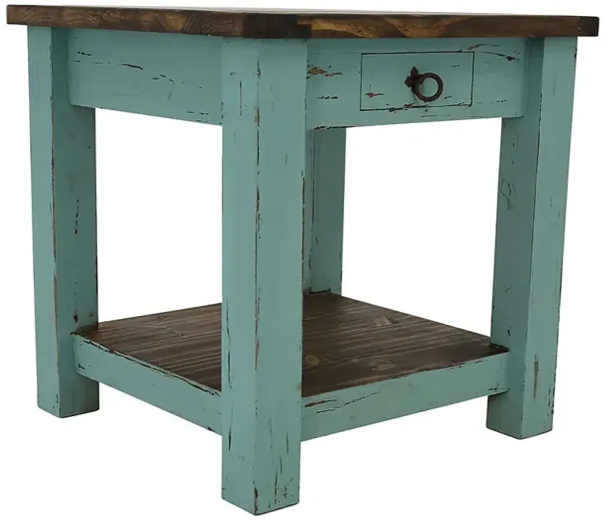 LAWMAN TURQUOISE ACCENT TABLE